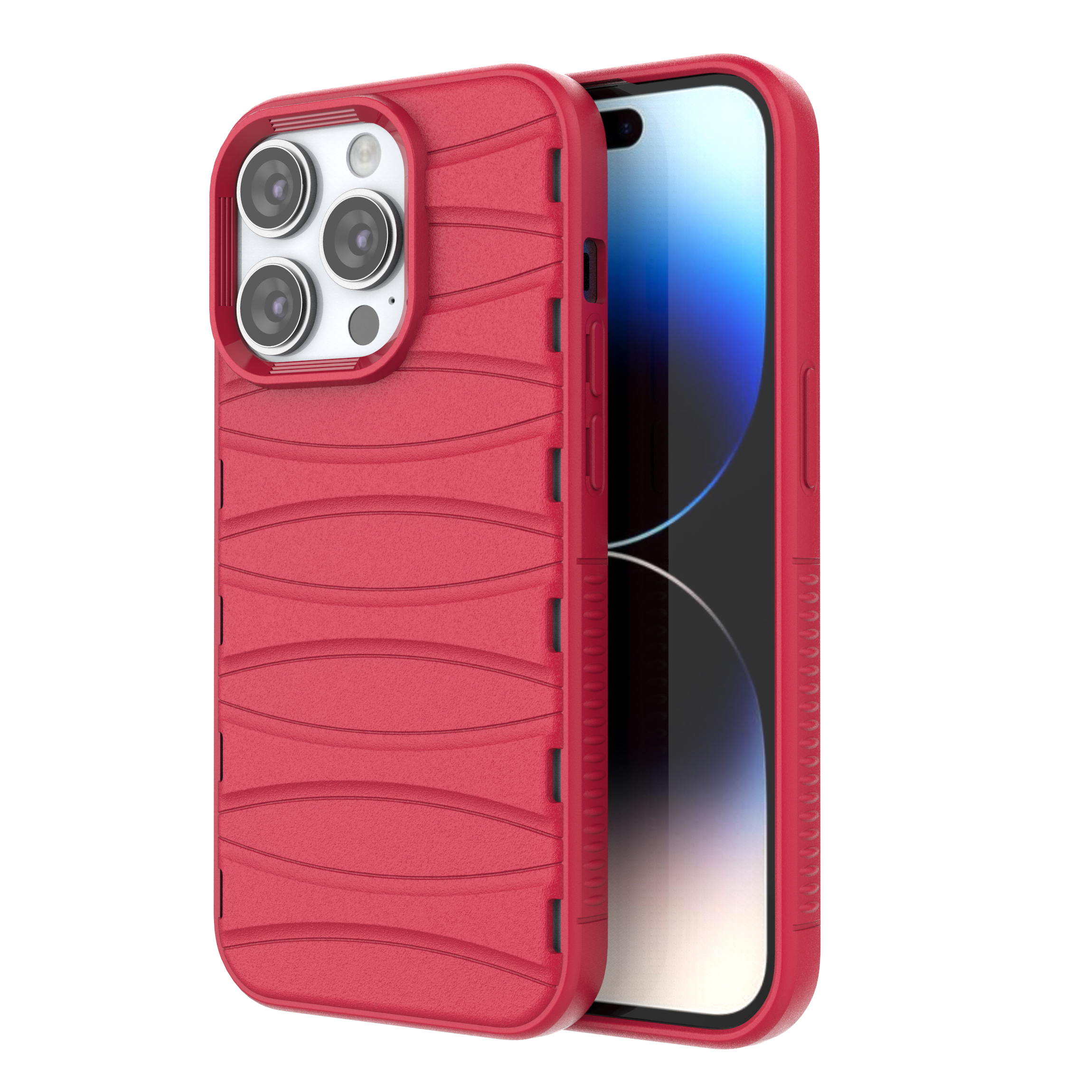 Valentine Red - Premium Soft Heat Dissipation Breathable Silicone Back Case for iPhone 14 Pro