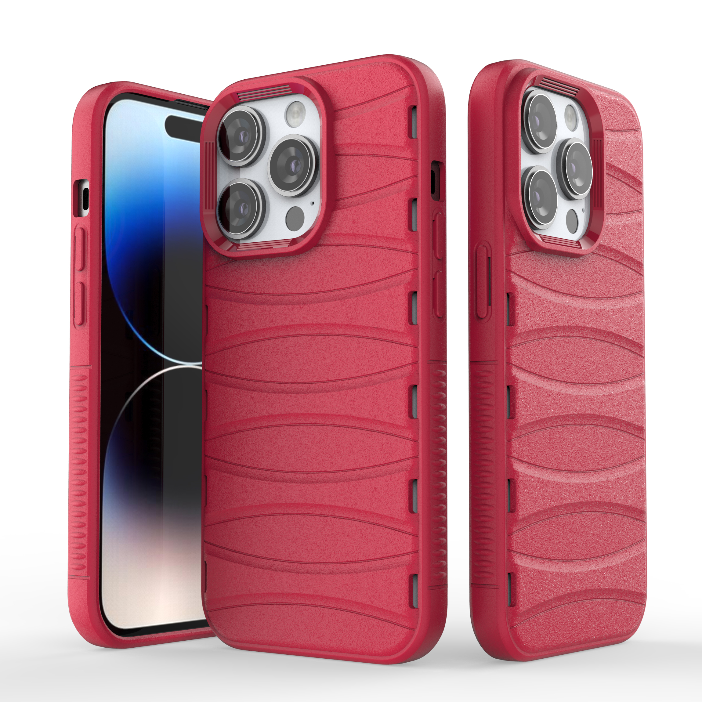 Valentine Red - Premium Soft Heat Dissipation Breathable Silicone Back Case for iPhone 14 Pro