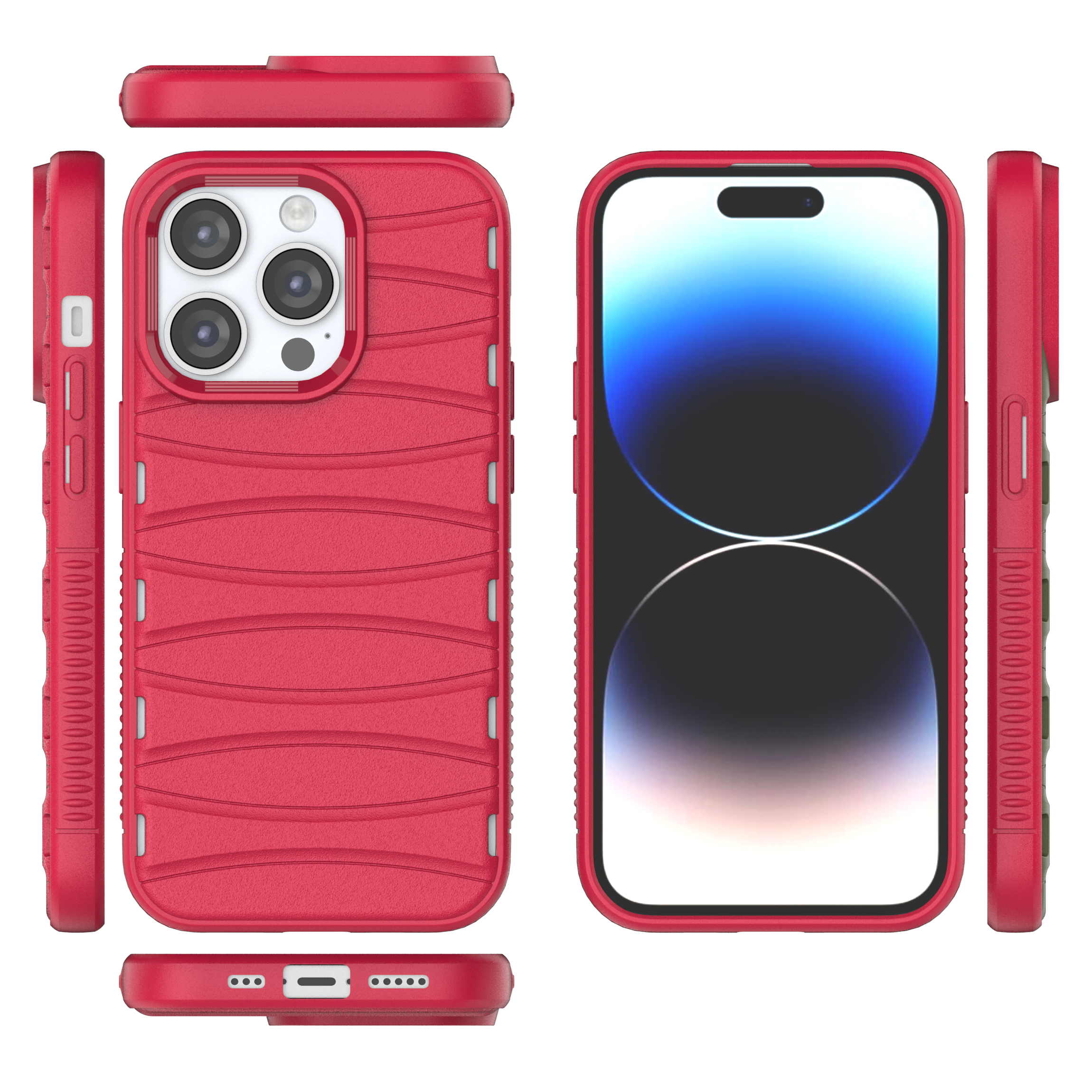 Valentine Red - Premium Soft Heat Dissipation Breathable Silicone Back Case for iPhone 14 Pro