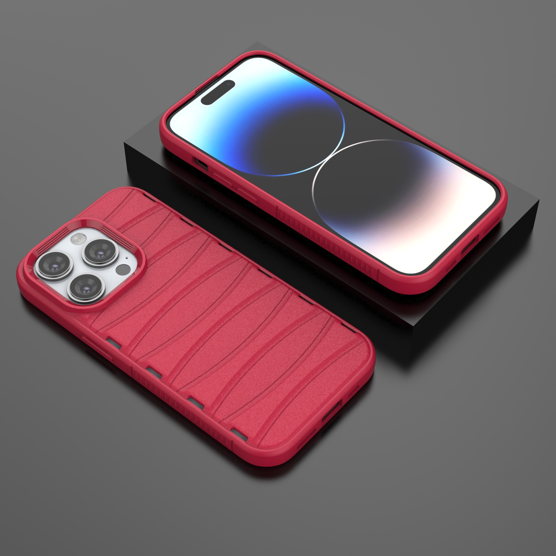 Valentine Red - Premium Soft Heat Dissipation Breathable Silicone Back Case for iPhone 14 Pro