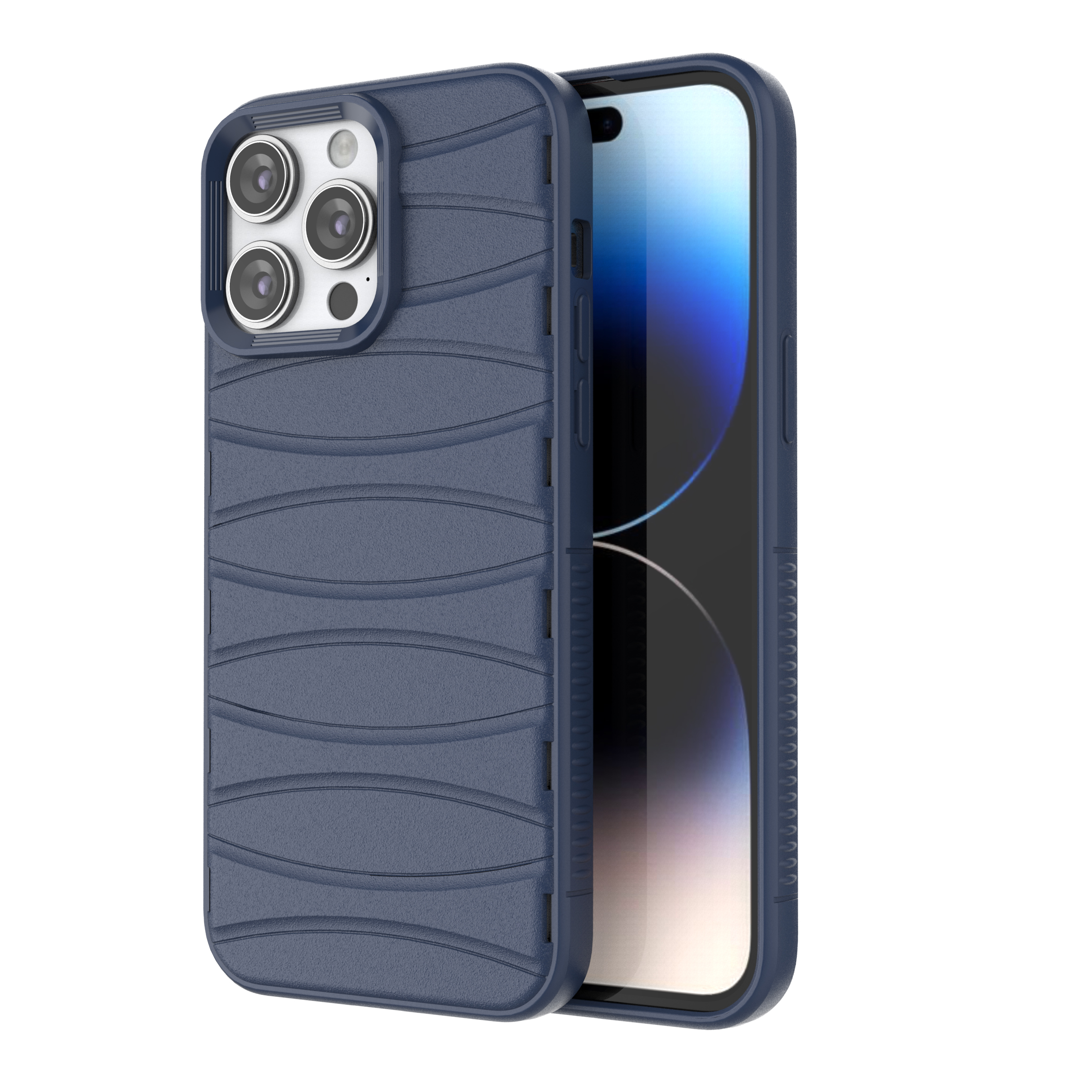 Comet Blue - Premium Soft Heat Dissipation Breathable Silicone Back Case for iPhone 14 Pro Max