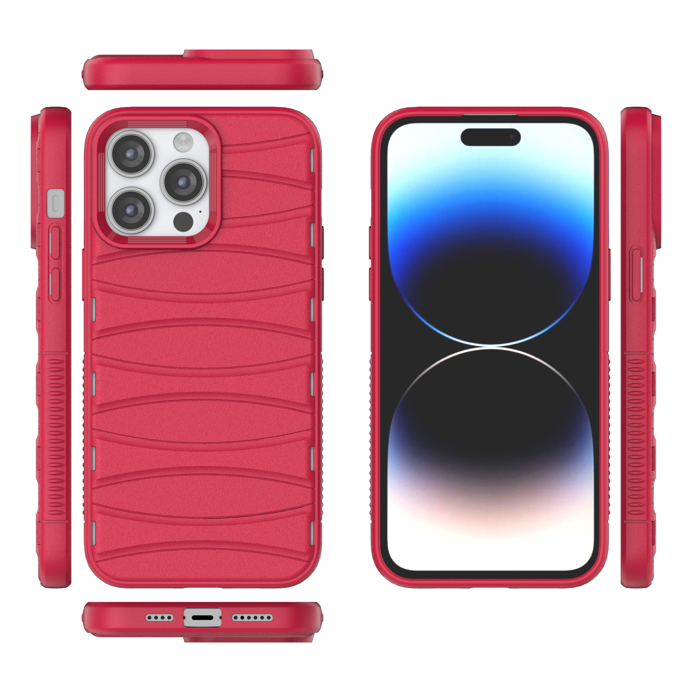 Valentine Red - Premium Soft Heat Dissipation Breathable Silicone Back Case for iPhone 14 Pro Max