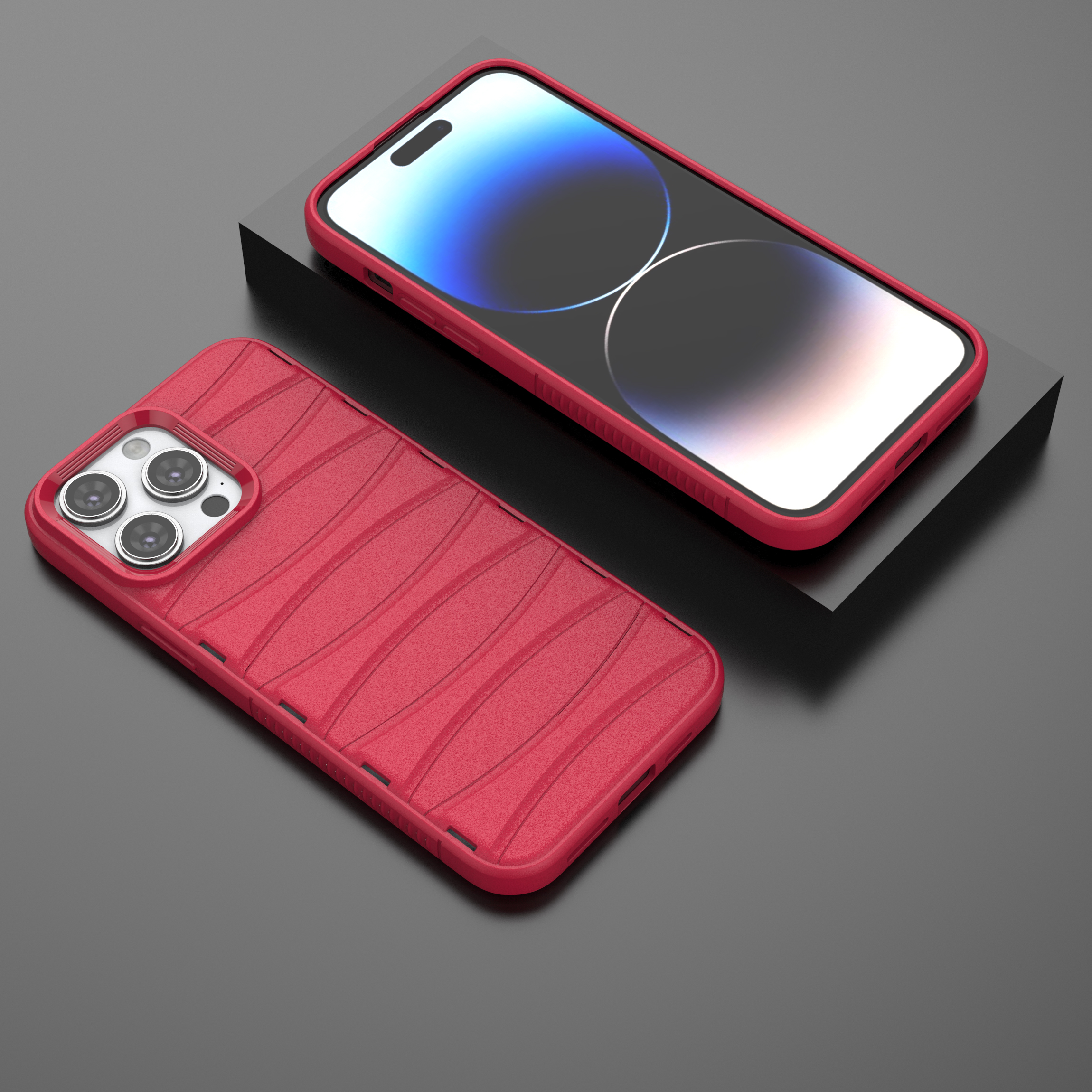 Valentine Red - Premium Soft Heat Dissipation Breathable Silicone Back Case for iPhone 14 Pro Max
