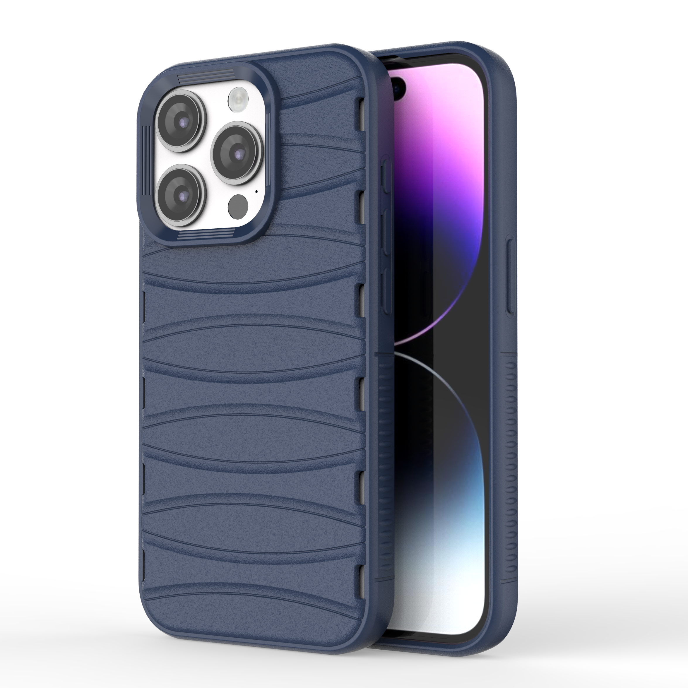 Comet Blue - Premium Soft Heat Dissipation Breathable Silicone Back Case for iPhone 15 Pro