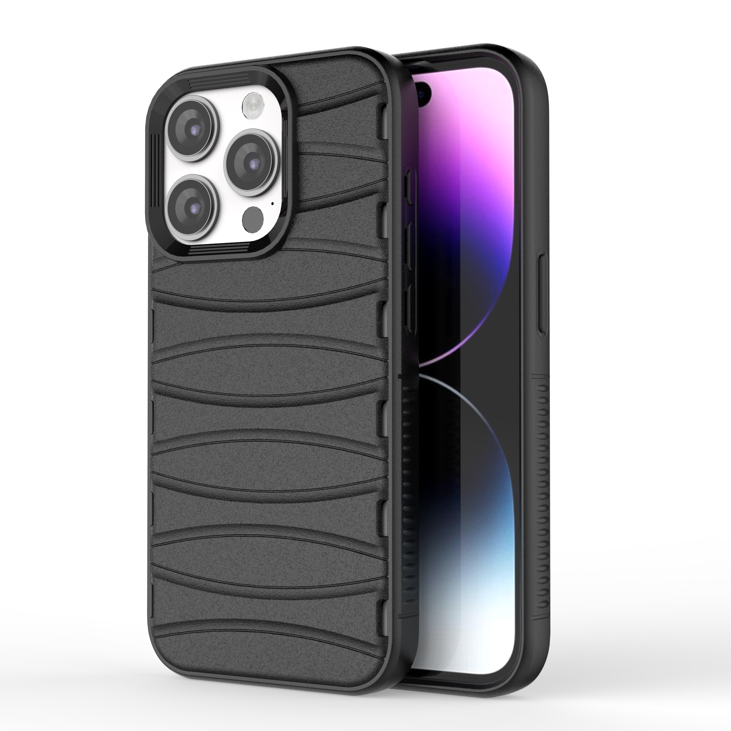 Matte Black - Premium Soft Heat Dissipation Breathable Silicone Back Case for iPhone 15 Pro