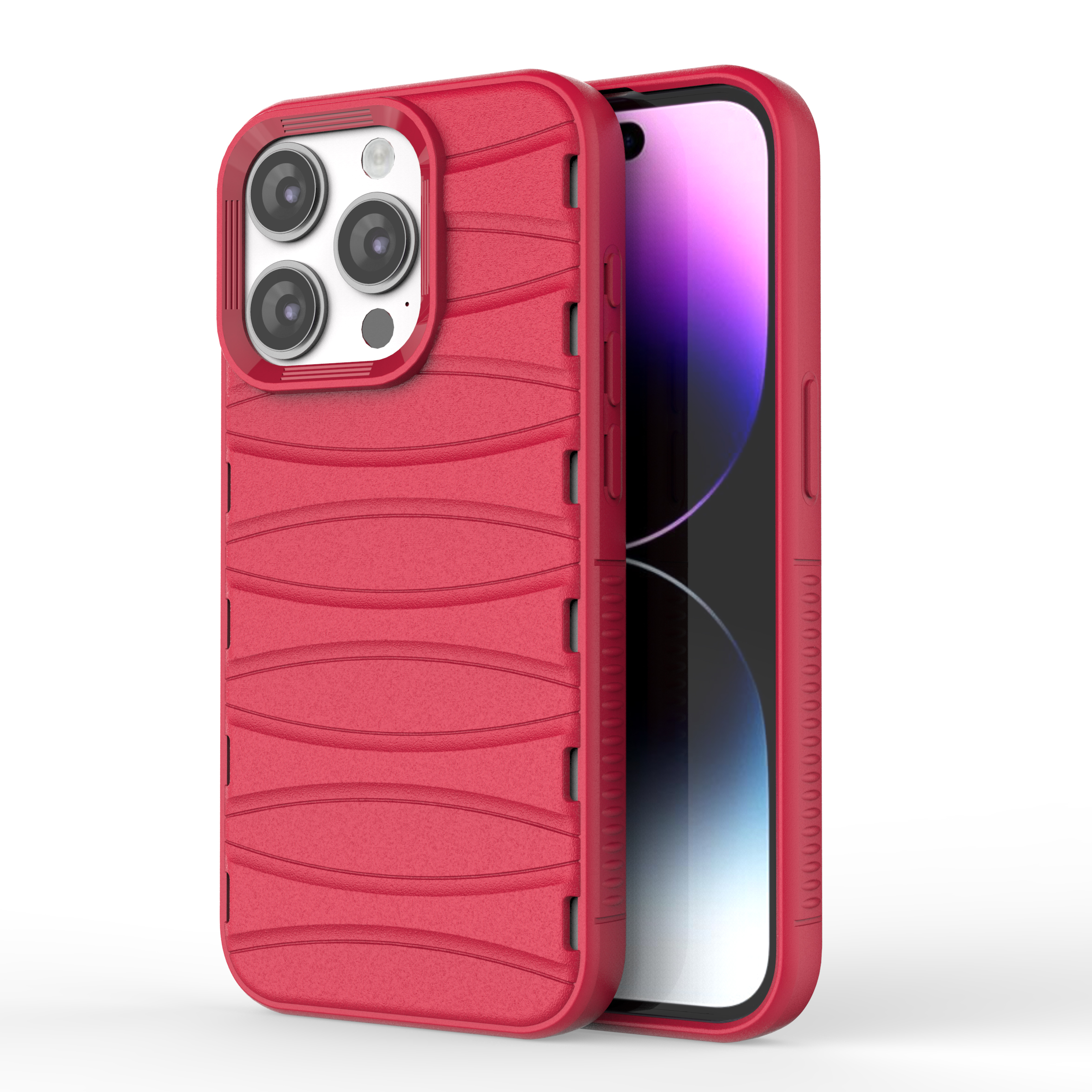 Valentine Red - Premium Soft Heat Dissipation Breathable Silicone Back Case for iPhone 15 Pro