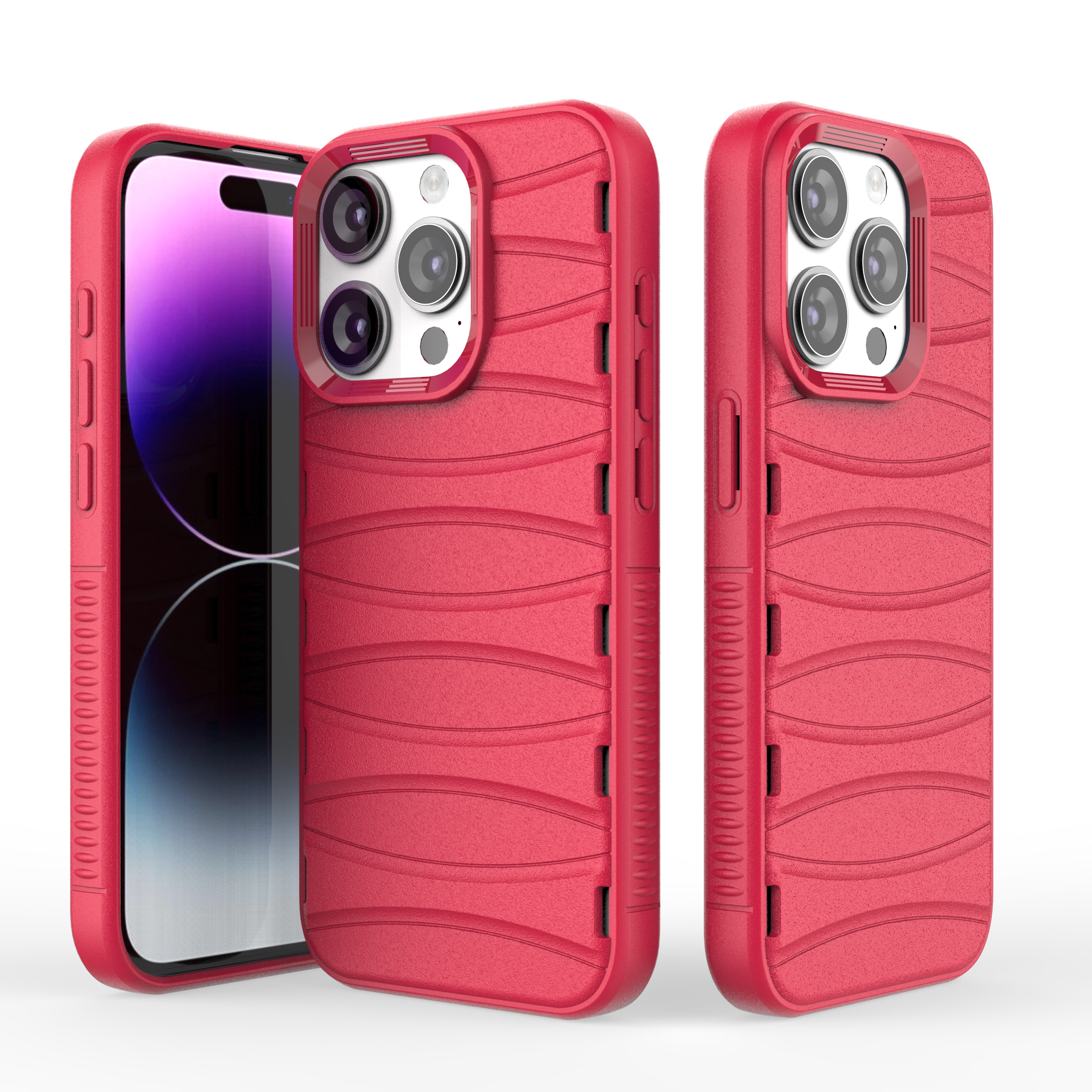 Valentine Red - Premium Soft Heat Dissipation Breathable Silicone Back Case for iPhone 15 Pro