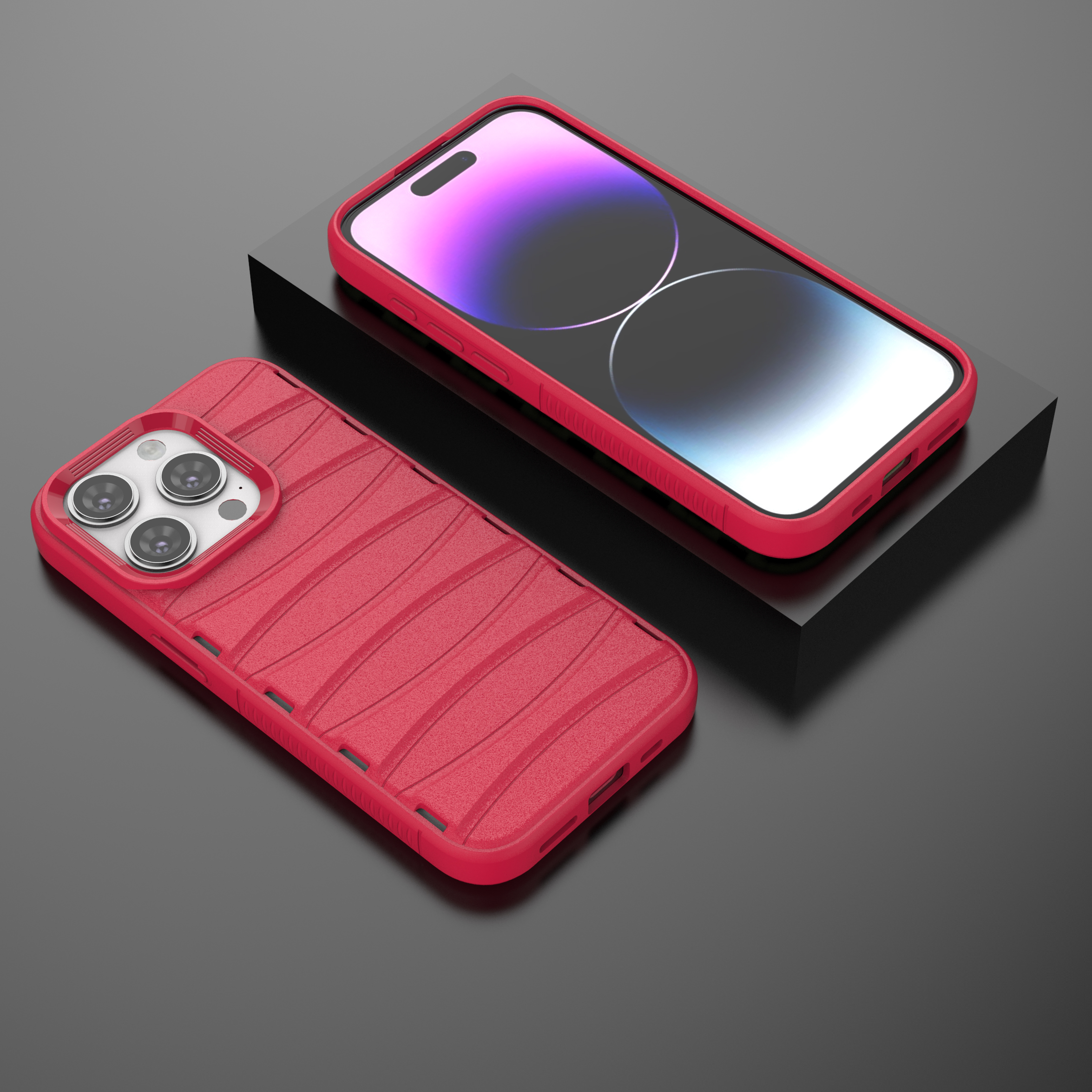 Valentine Red - Premium Soft Heat Dissipation Breathable Silicone Back Case for iPhone 15 Pro