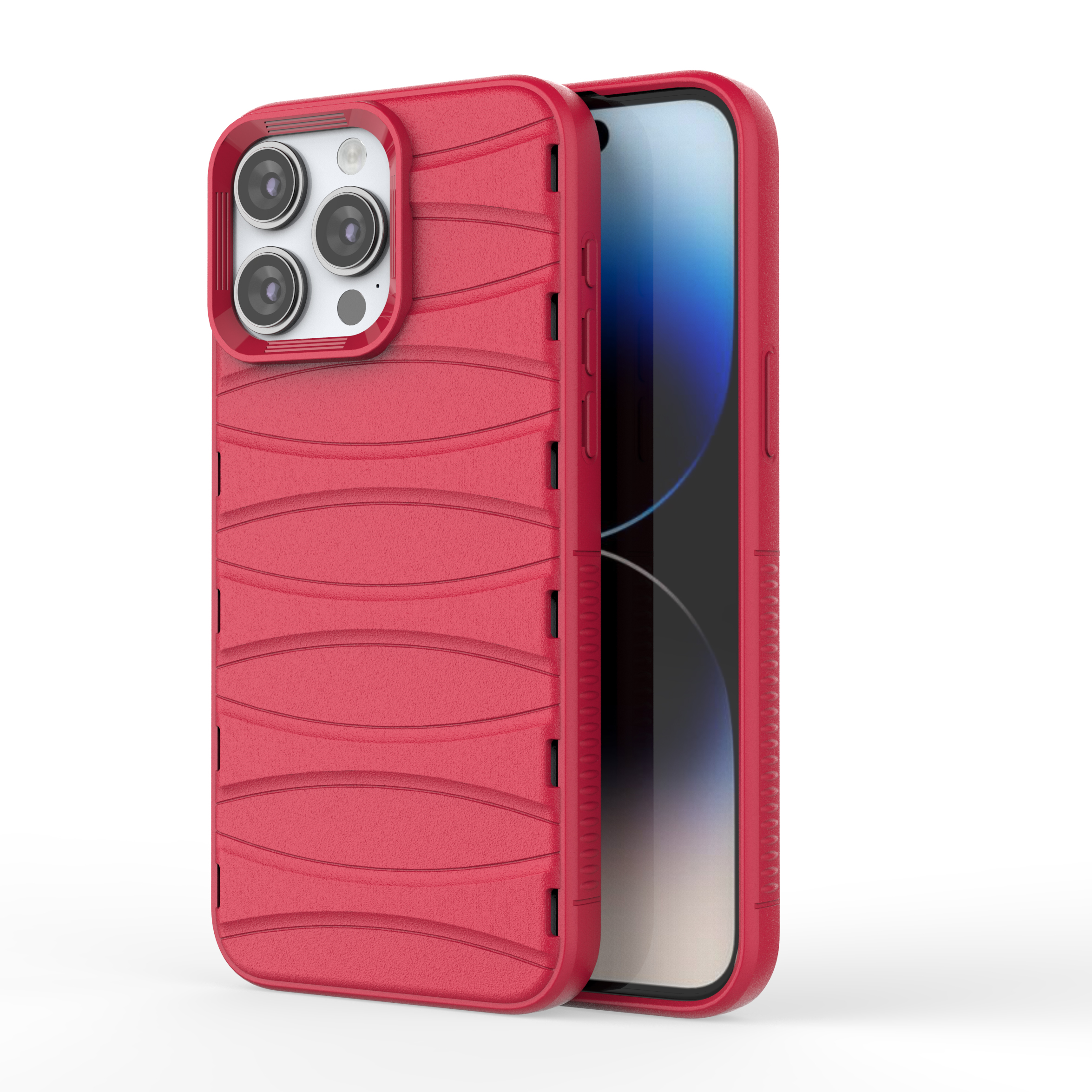 Valentine Red - Premium Soft Heat Dissipation Breathable Silicone Back Case for iPhone 15 Pro Max