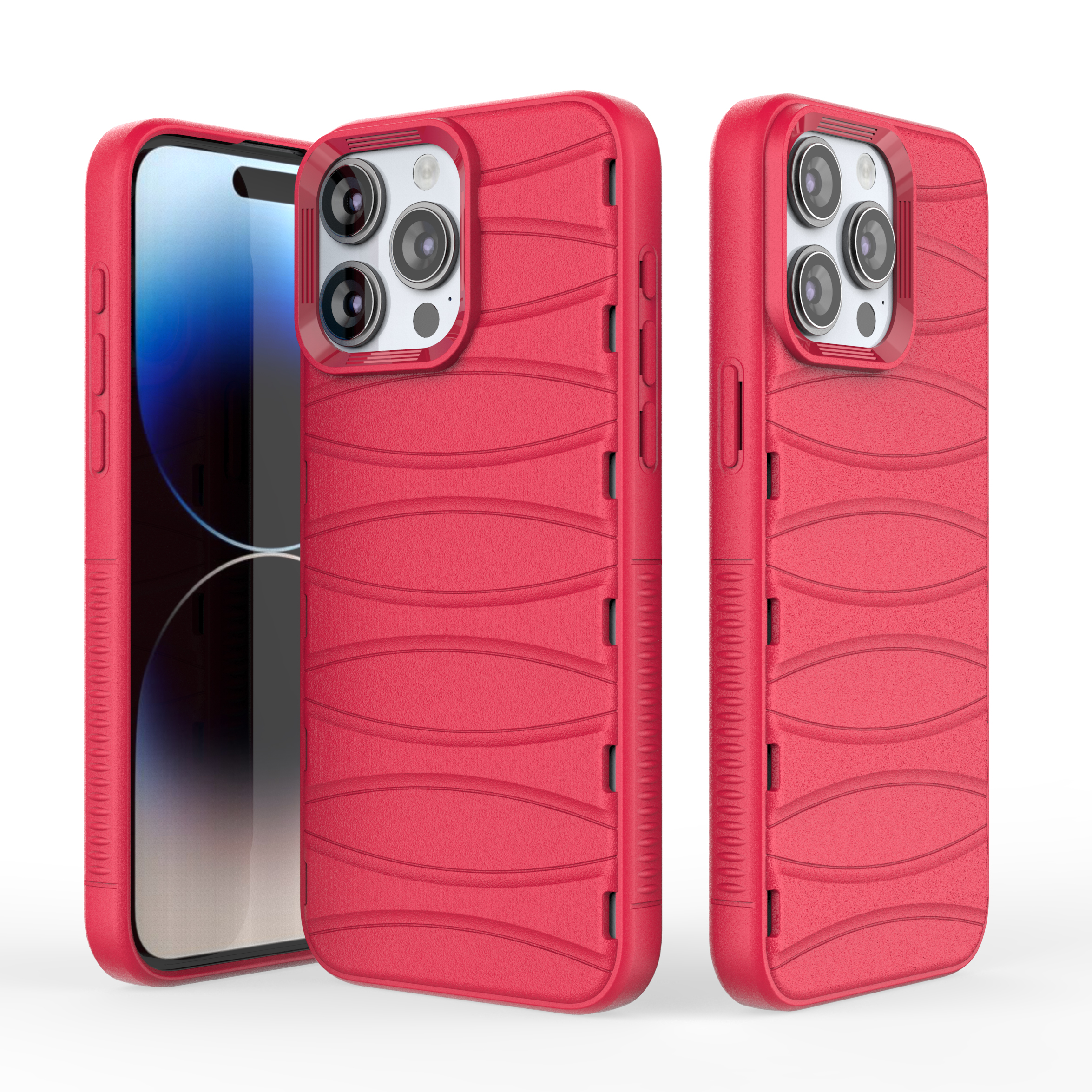 Valentine Red - Premium Soft Heat Dissipation Breathable Silicone Back Case for iPhone 15 Pro Max