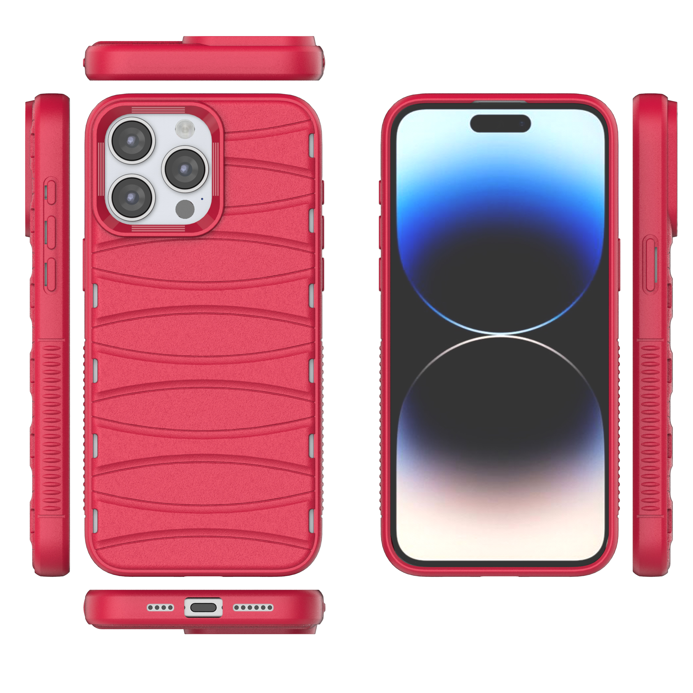 Valentine Red - Premium Soft Heat Dissipation Breathable Silicone Back Case for iPhone 15 Pro Max
