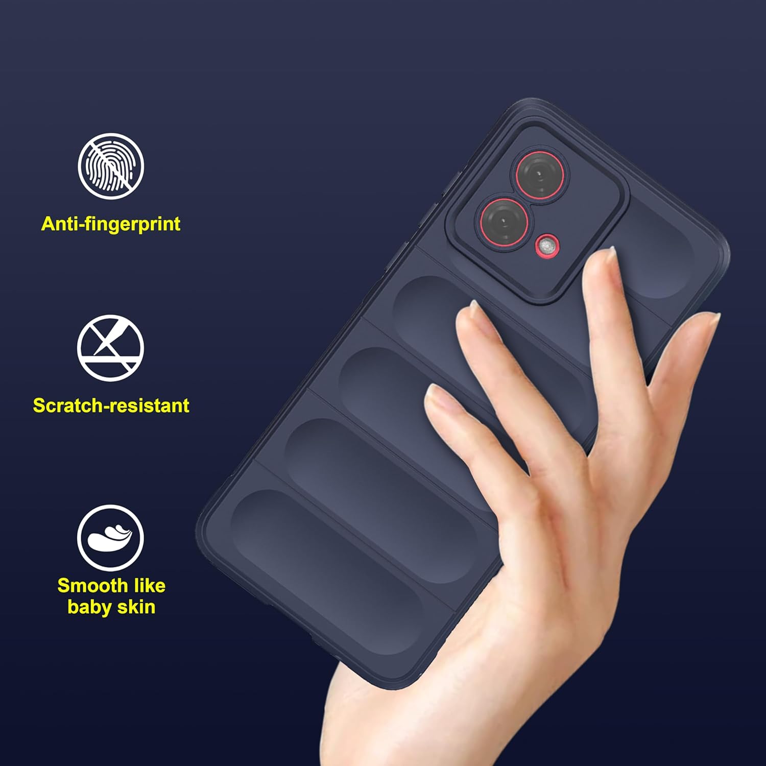 Oxford Blue - Matte Soft Flexible Silicone Back Case for Moto G84