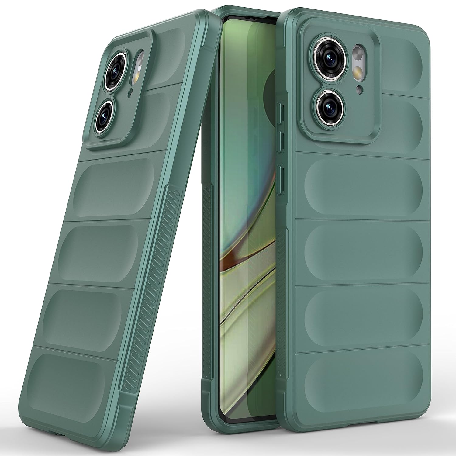 Hunter Green - Matte Soft Flexible Silicone Back Case for Motorola Edge 40 5G
