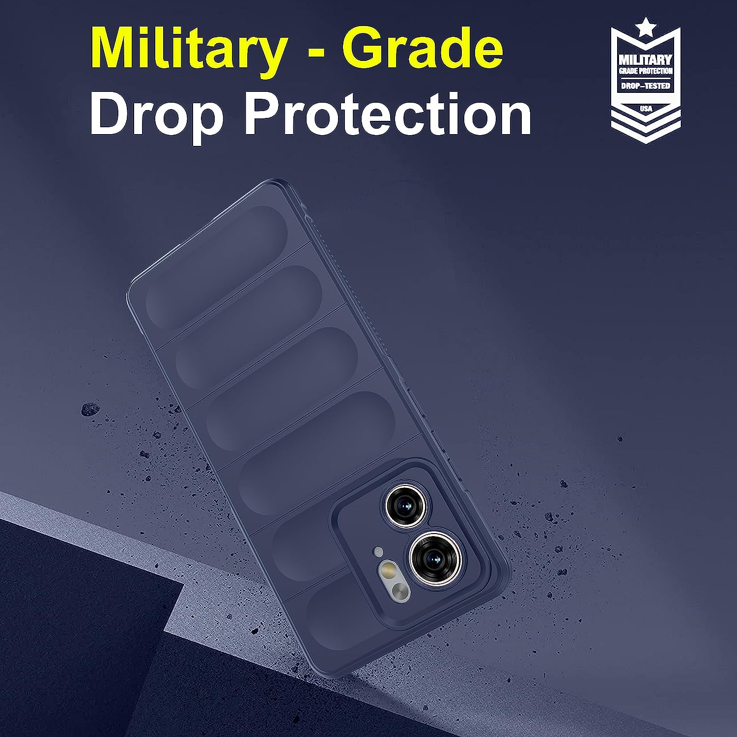 Oxford Blue - Matte Soft Flexible Silicone Back Case for Motorola Edge 40 5G