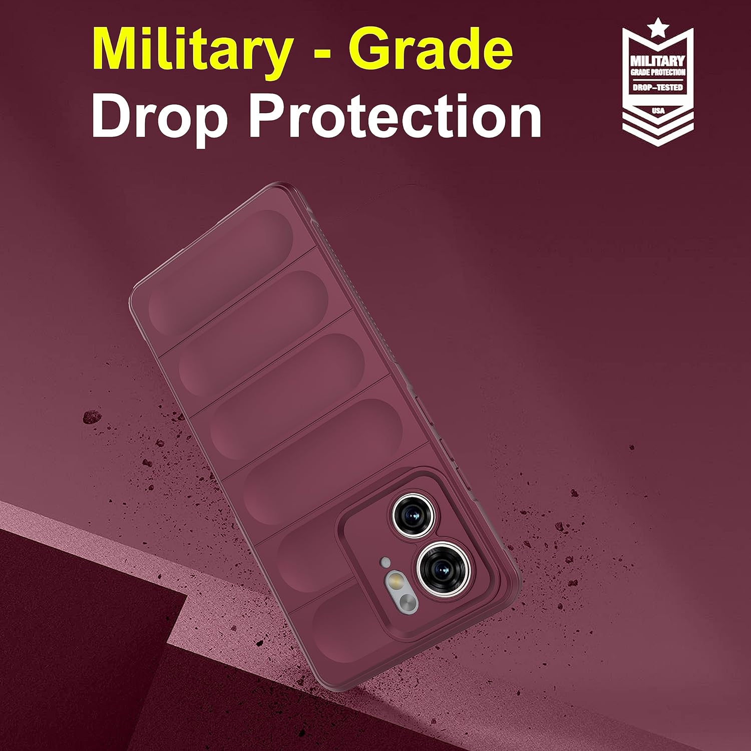 Wine Red - Matte Soft Flexible Silicone Back Case for Motorola Edge 40 5G