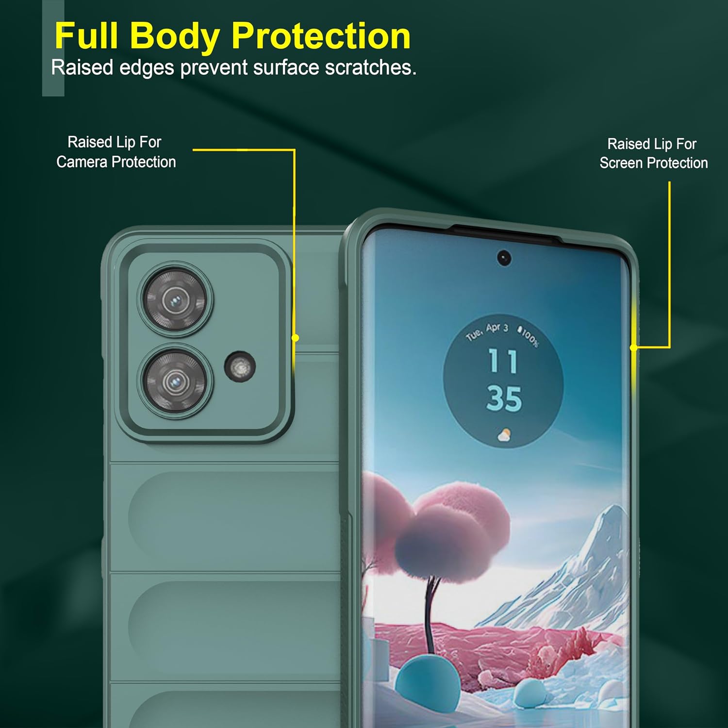 Hunter Green - Matte Soft Flexible Silicone Back Case for Motorola Edge 40 Neo