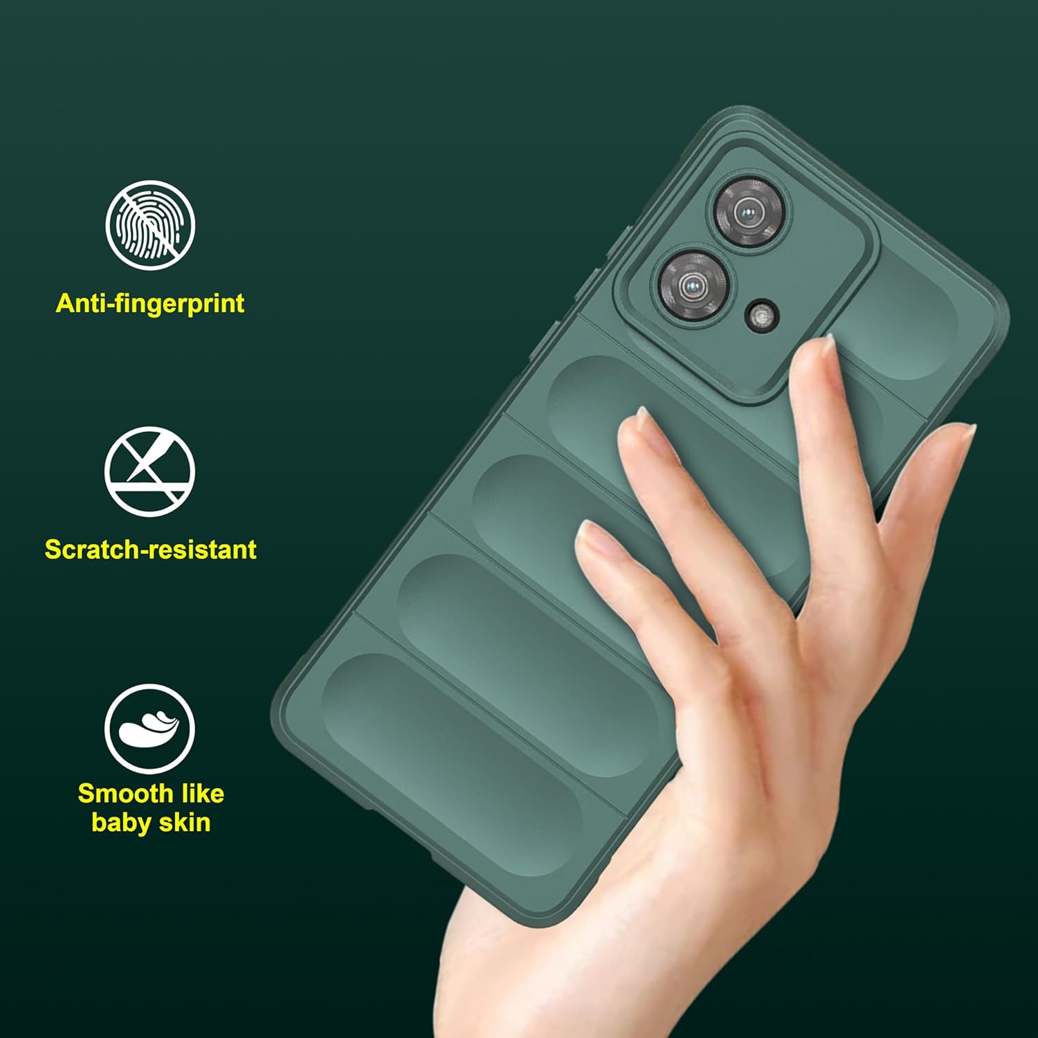Hunter Green - Matte Soft Flexible Silicone Back Case for Motorola Edge 40 Neo