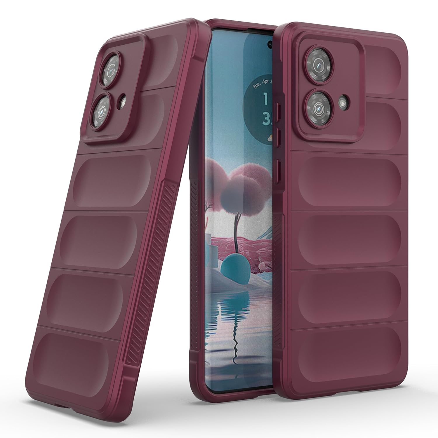 Wine Red - Matte Soft Flexible Silicone Back Case for Motorola Edge 40 Neo
