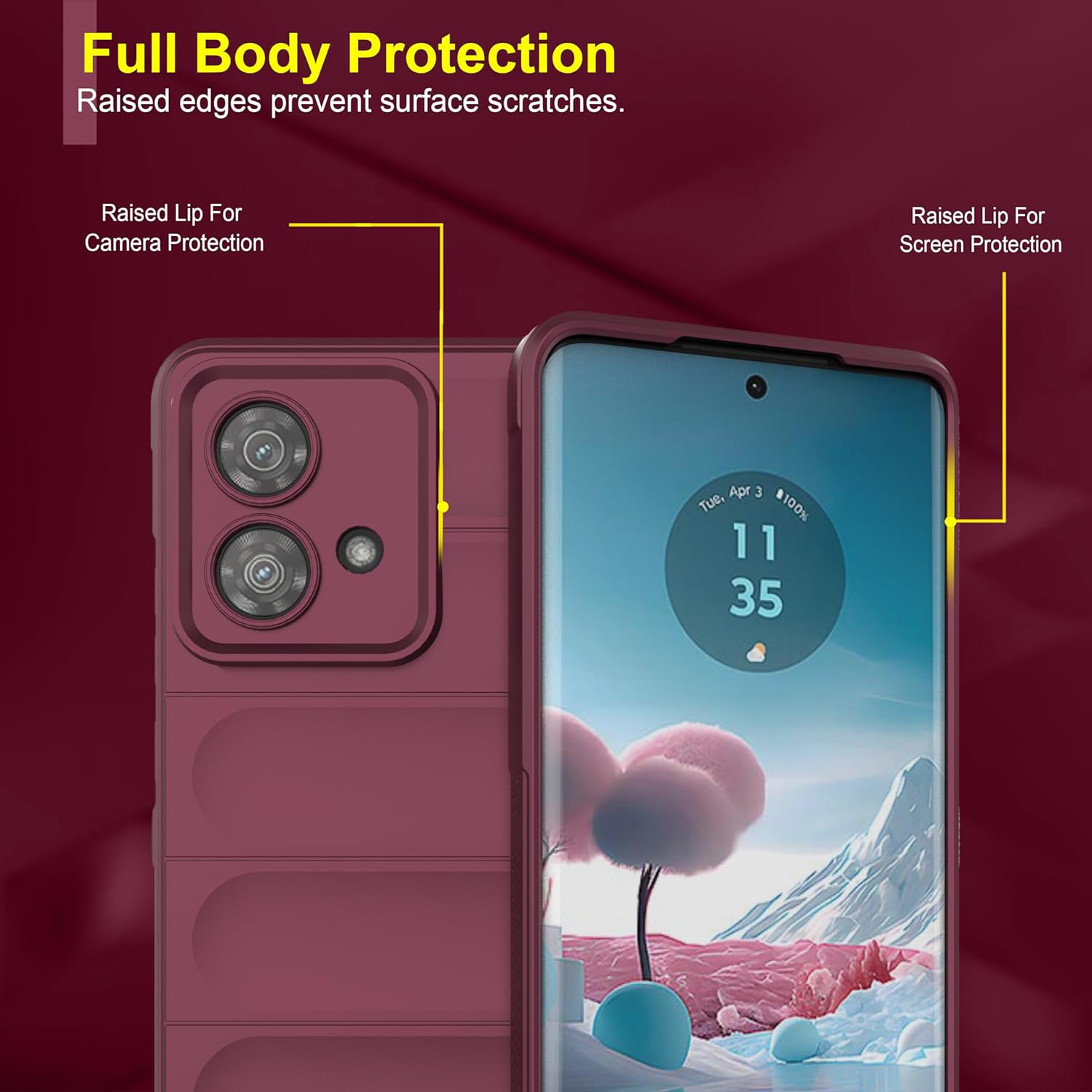 Wine Red - Matte Soft Flexible Silicone Back Case for Motorola Edge 40 Neo