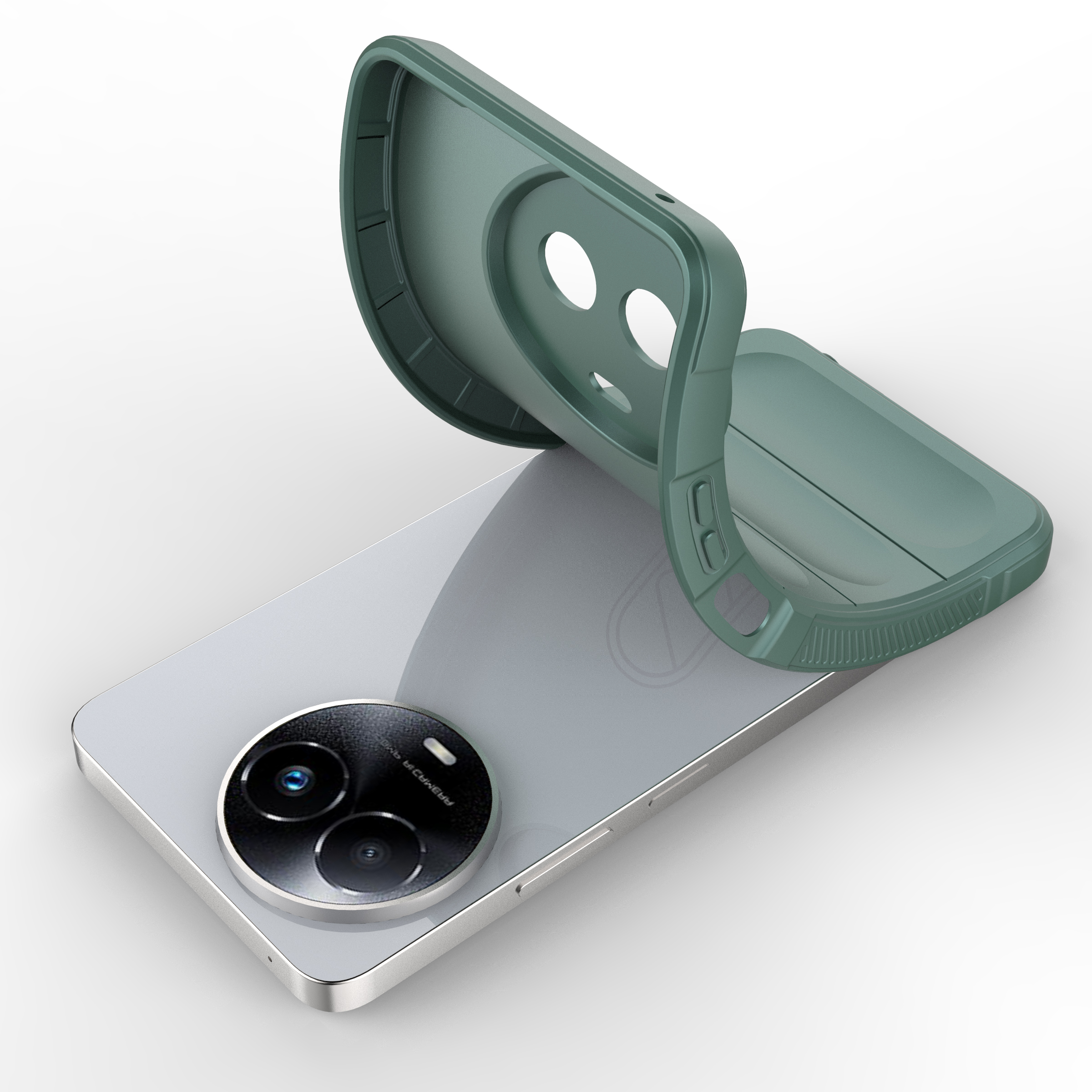 Hunter Green - Matte Soft Flexible Silicone Back Case for Realme 11 5G