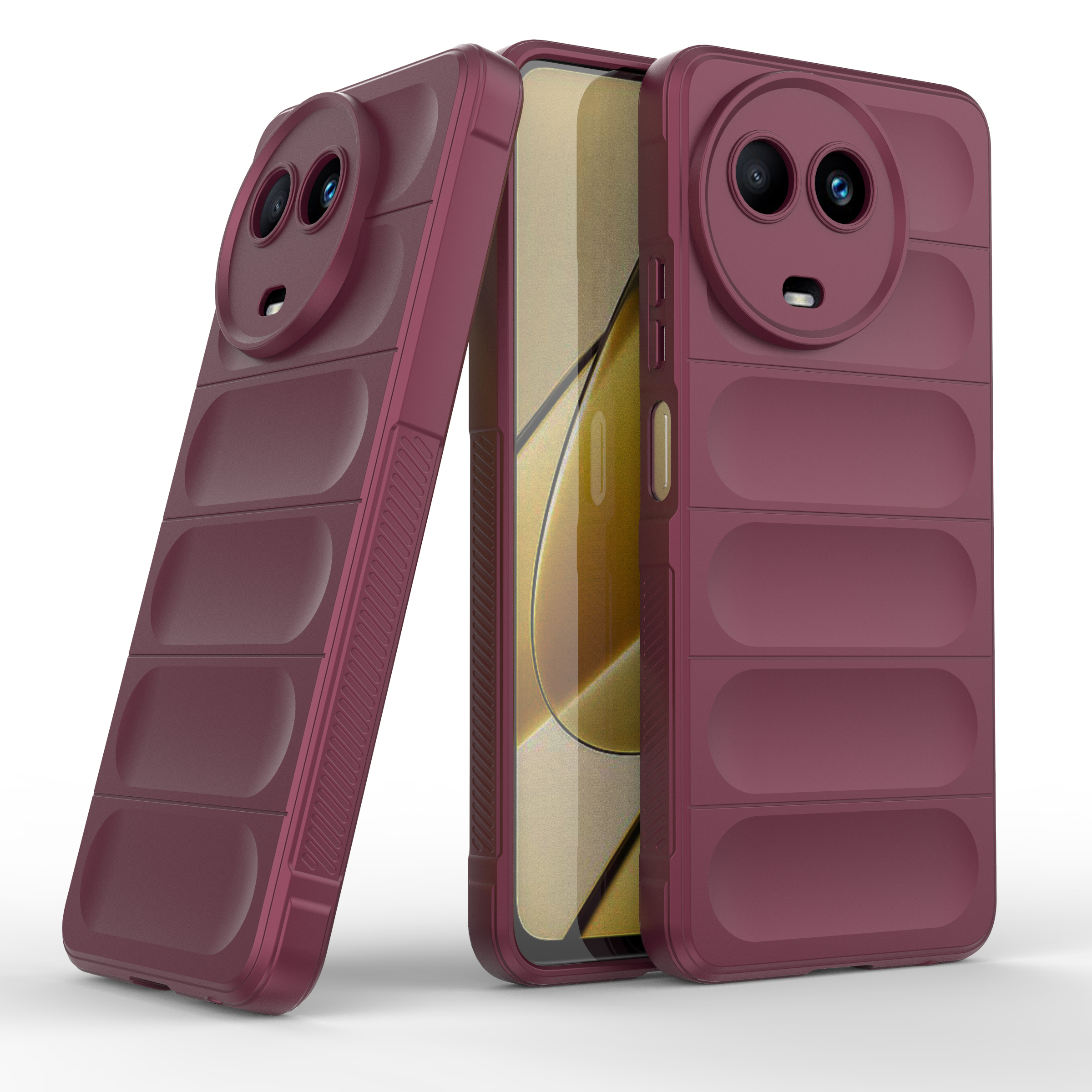 Wine Red - Matte Soft Flexible Silicone Back Case for Realme 11 5G