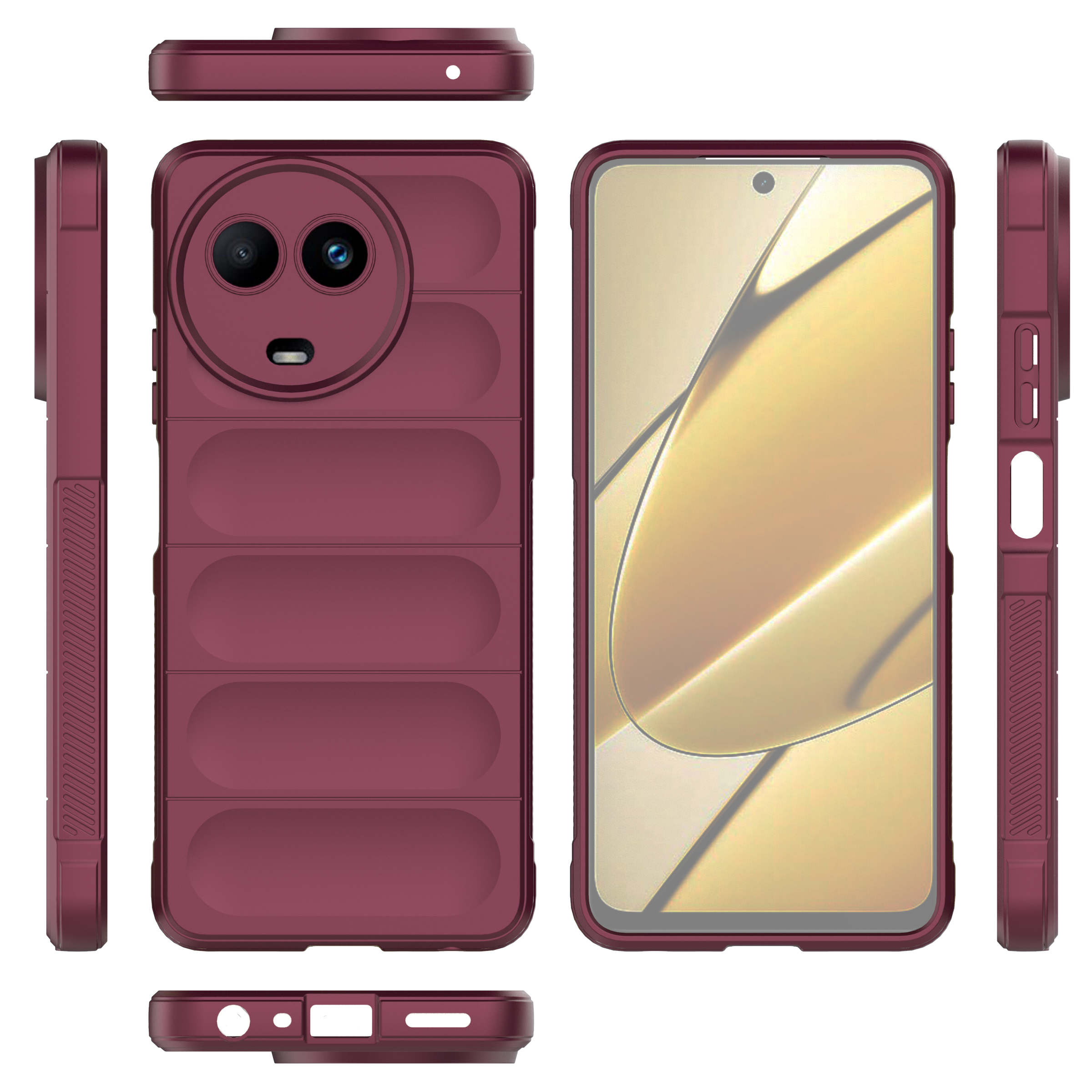 Wine Red - Matte Soft Flexible Silicone Back Case for Realme 11 5G