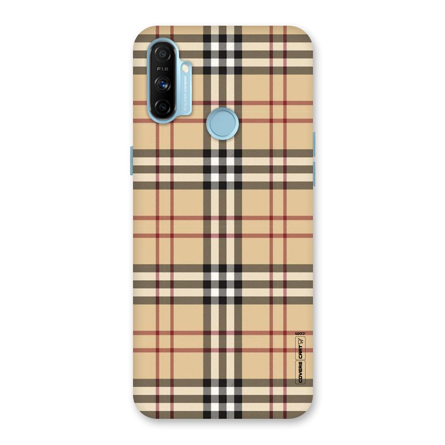 Beige Check Back Case for Realme Narzo 20A