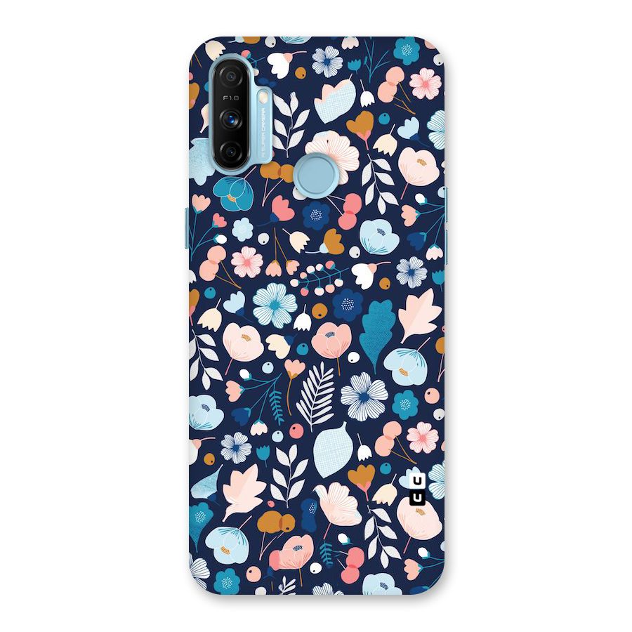 Blue Floral Back Case for Realme Narzo 20A