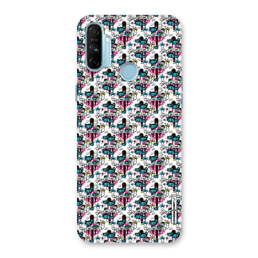 Blue Pink Pattern Back Case for Realme Narzo 20A