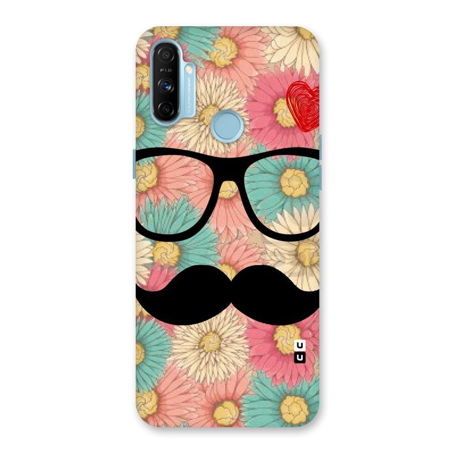 Floral Moustache Back Case for Realme Narzo 20A
