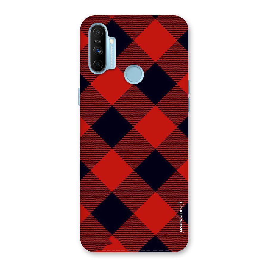 Red Diagonal Check Back Case for Realme Narzo 20A