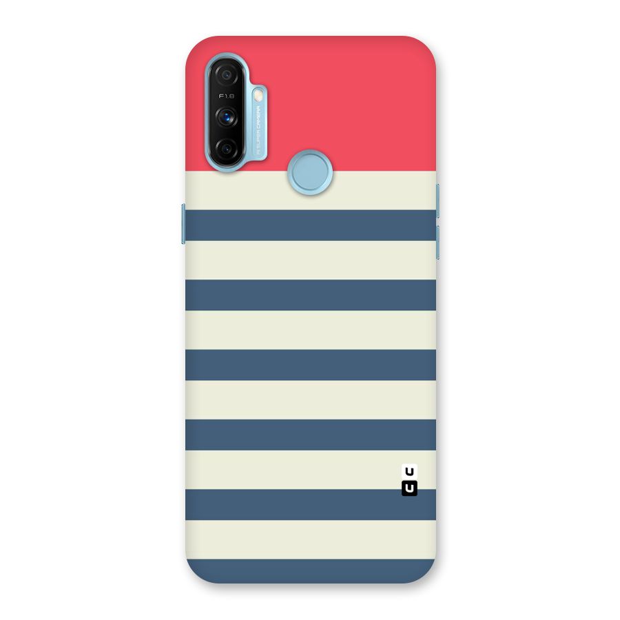 Solid Orange And Stripes Back Case for Realme Narzo 20A