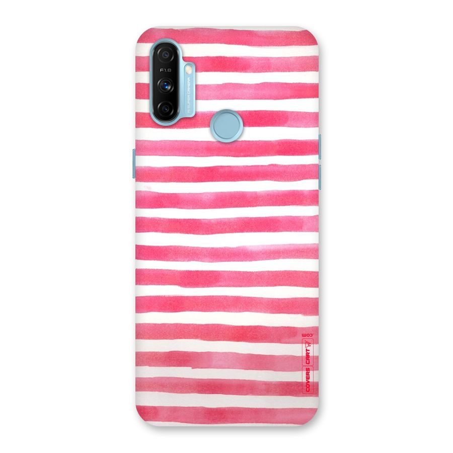 White And Pink Stripes Back Case for Realme Narzo 20A