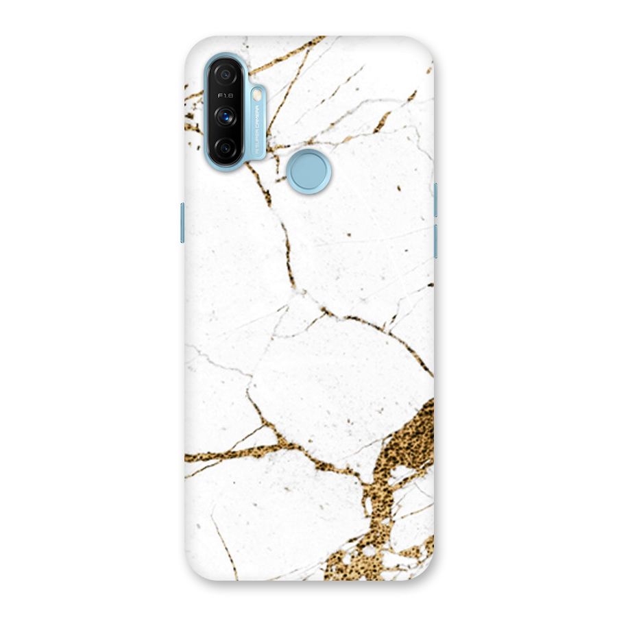 White and Gold Design Back Case for Realme Narzo 20A
