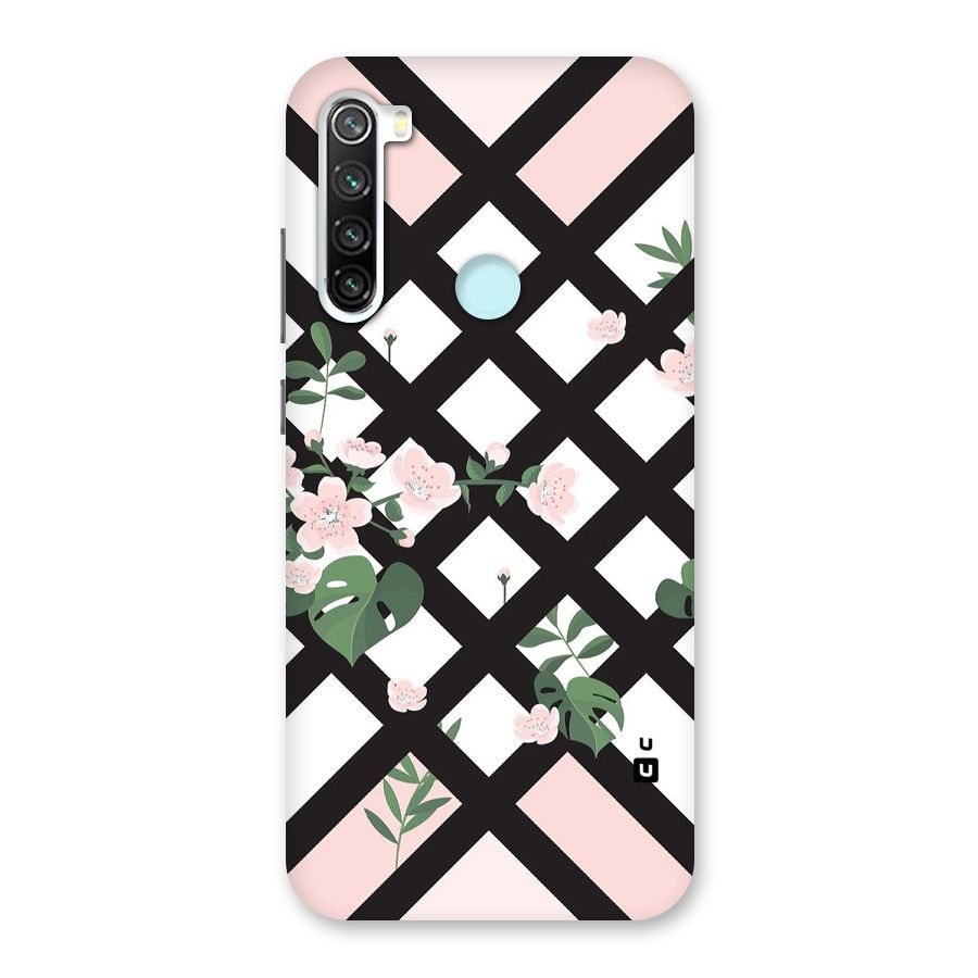 Check Floral Stripes Back Case for Redmi Note 8
