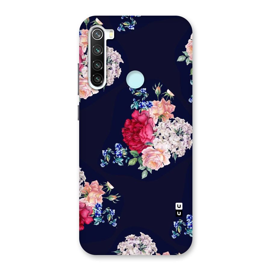 Magenta Peach Floral Back Case for Redmi Note 8