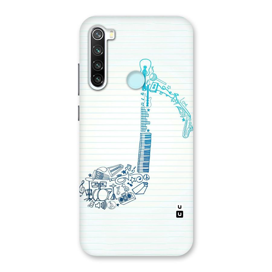 Music Note Design Back Case for Redmi Note 8