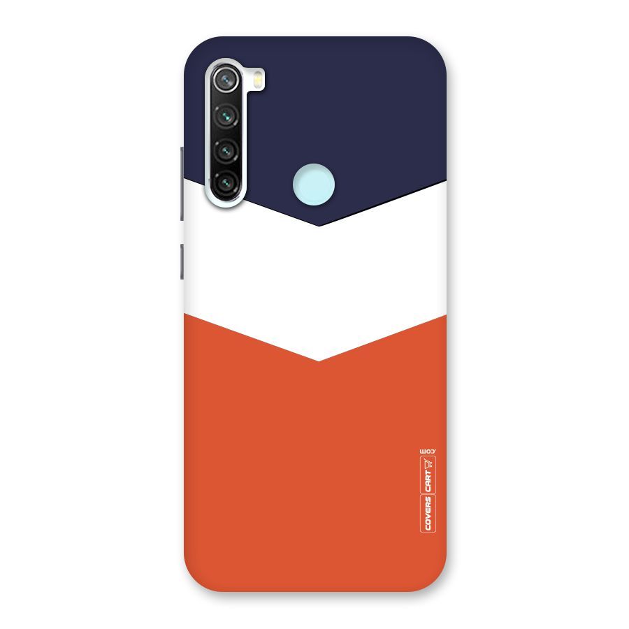 Navy Blue White Orange Arrow Back Case for Redmi Note 8