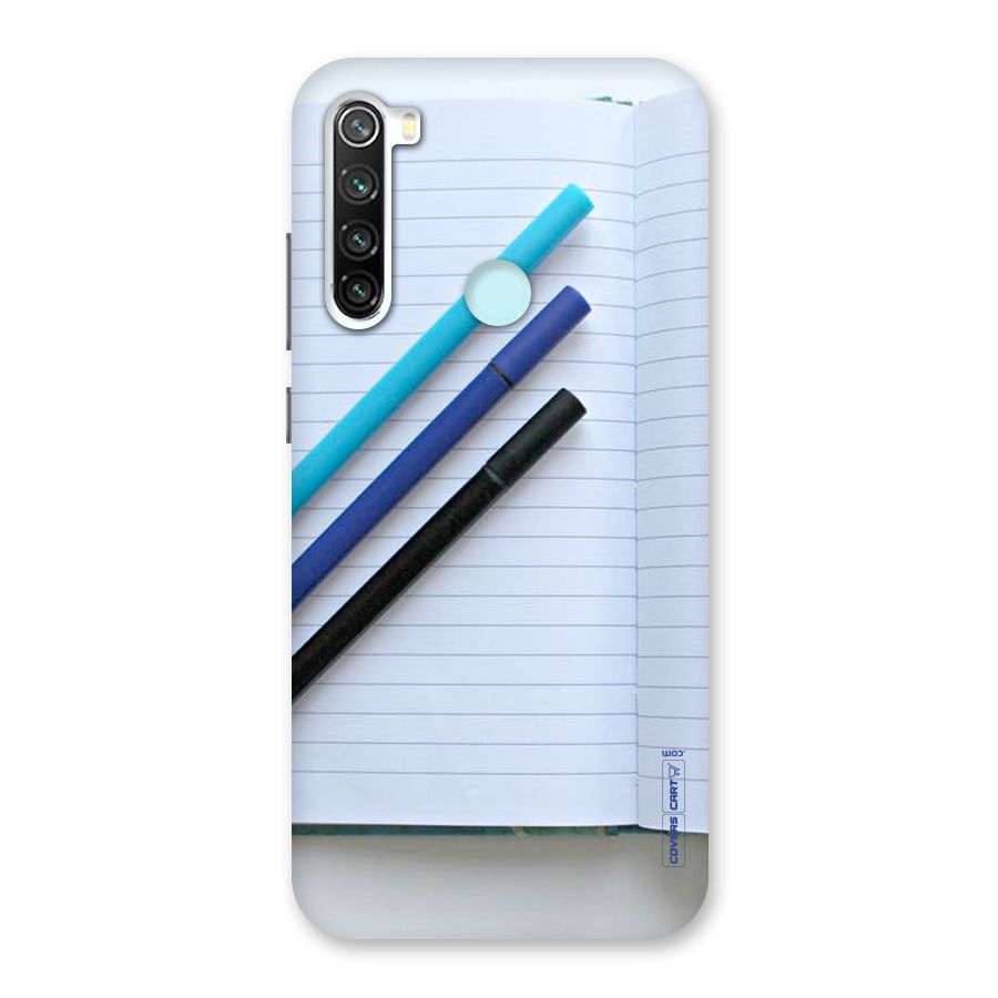Notebook And Pens Back Case for Redmi Note 8