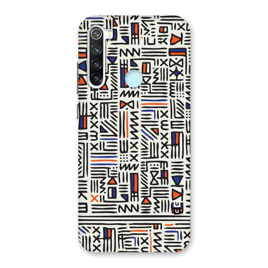Orange Blue Number Back Case for Redmi Note 8