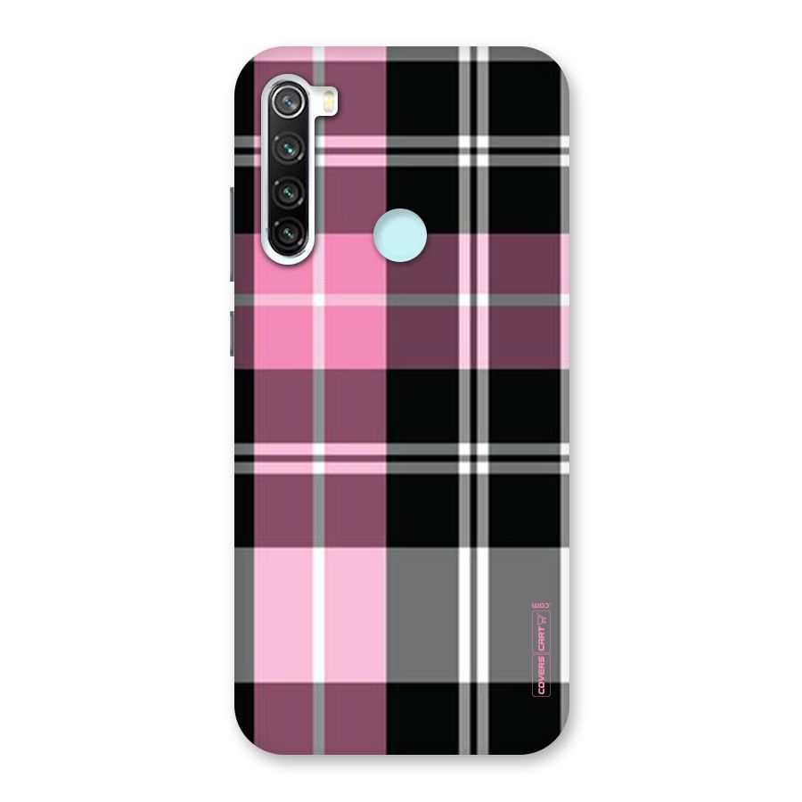 Pink Black Check Back Case for Redmi Note 8