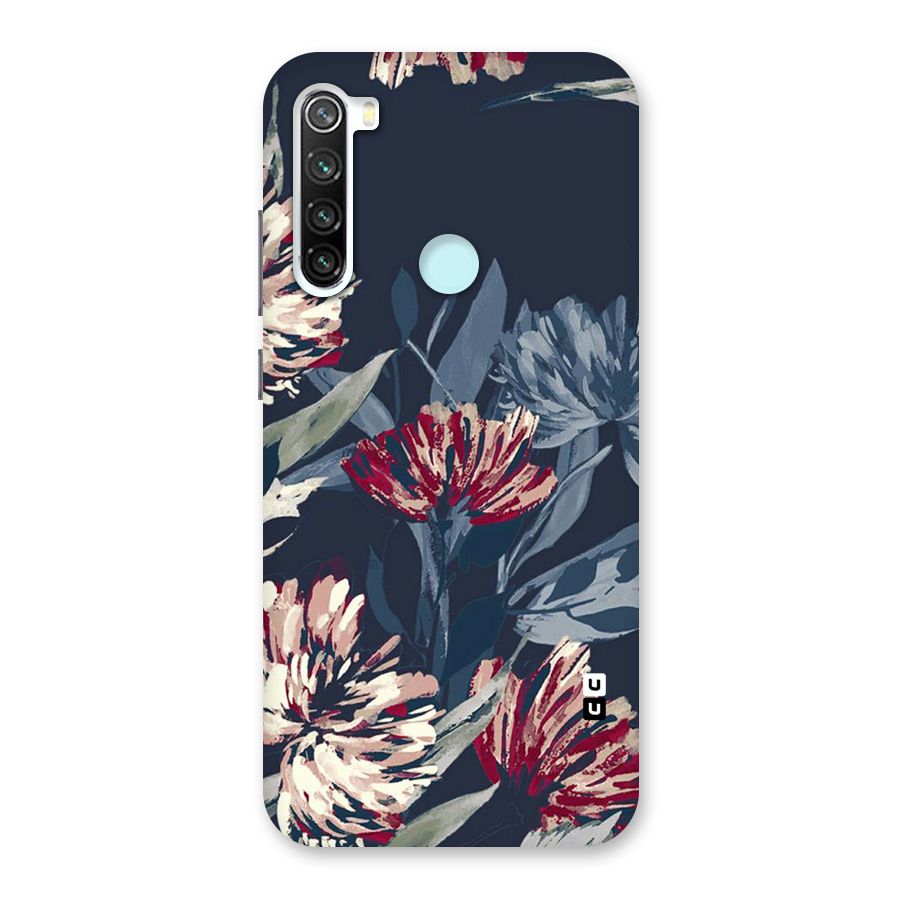 Red Rugged Floral Pattern Back Case for Redmi Note 8