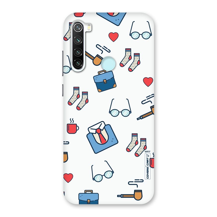 Shirt Spectacles Pattern Back Case for Redmi Note 8