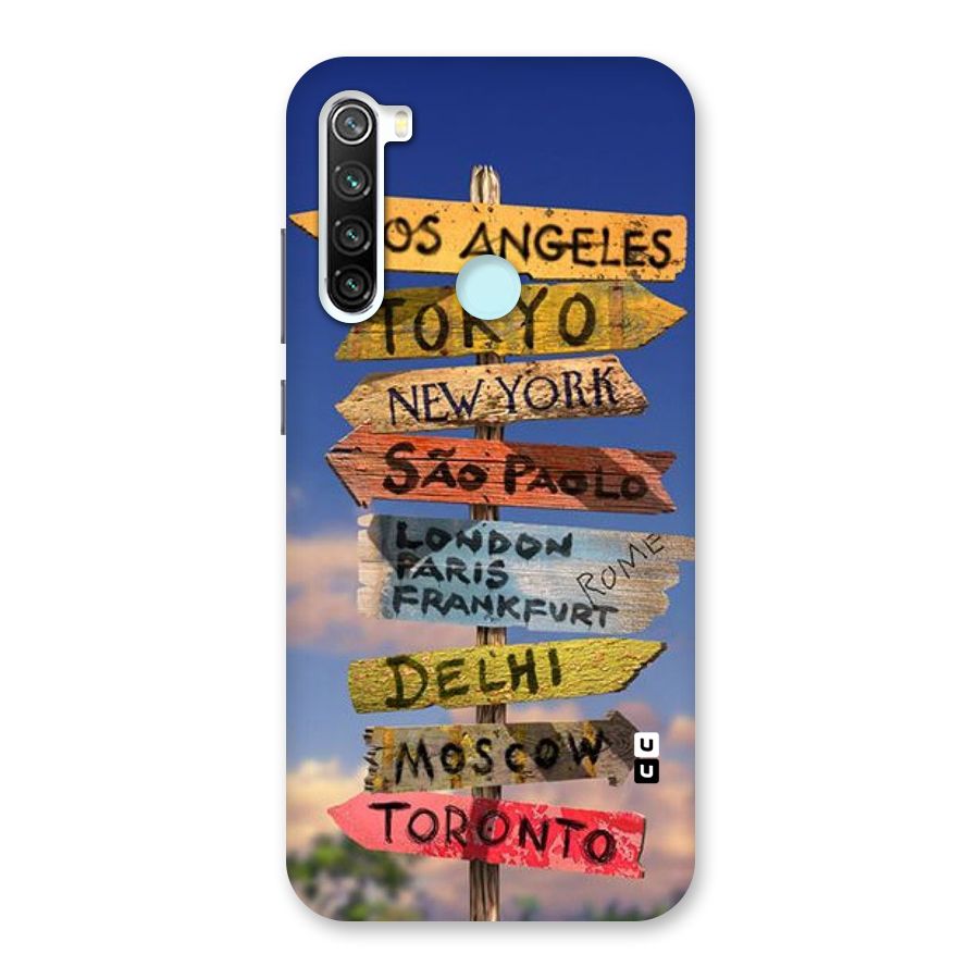 Travel Signs Back Case for Redmi Note 8