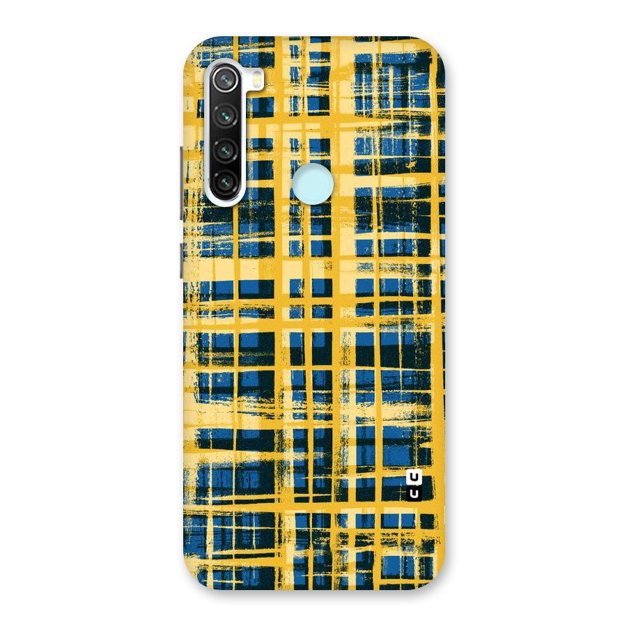 Yellow Rugged Check Design Back Case for Redmi Note 8