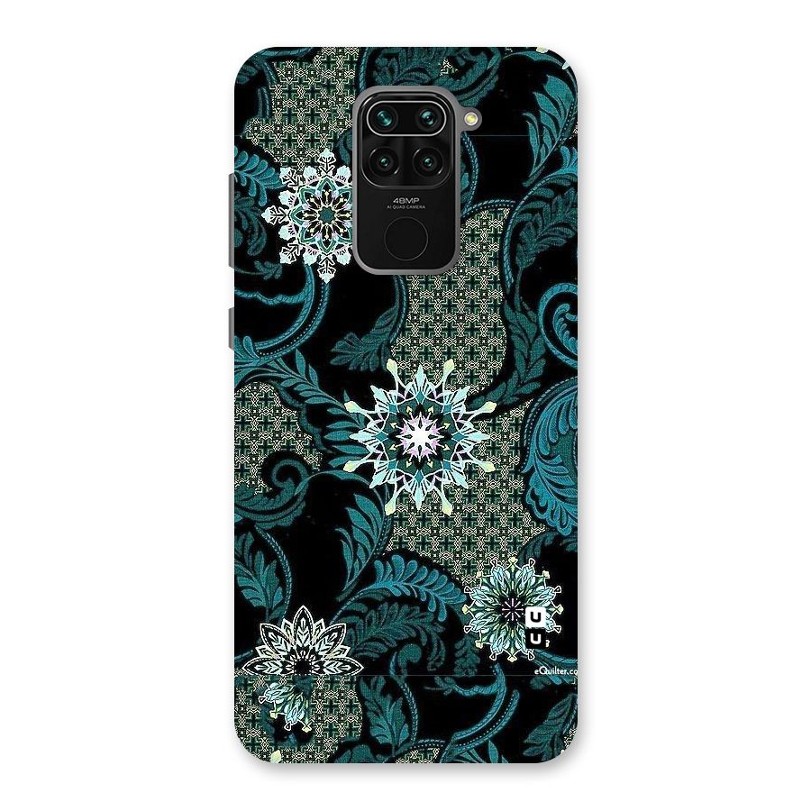 Bottle Green Floral Back Case for Redmi Note 9