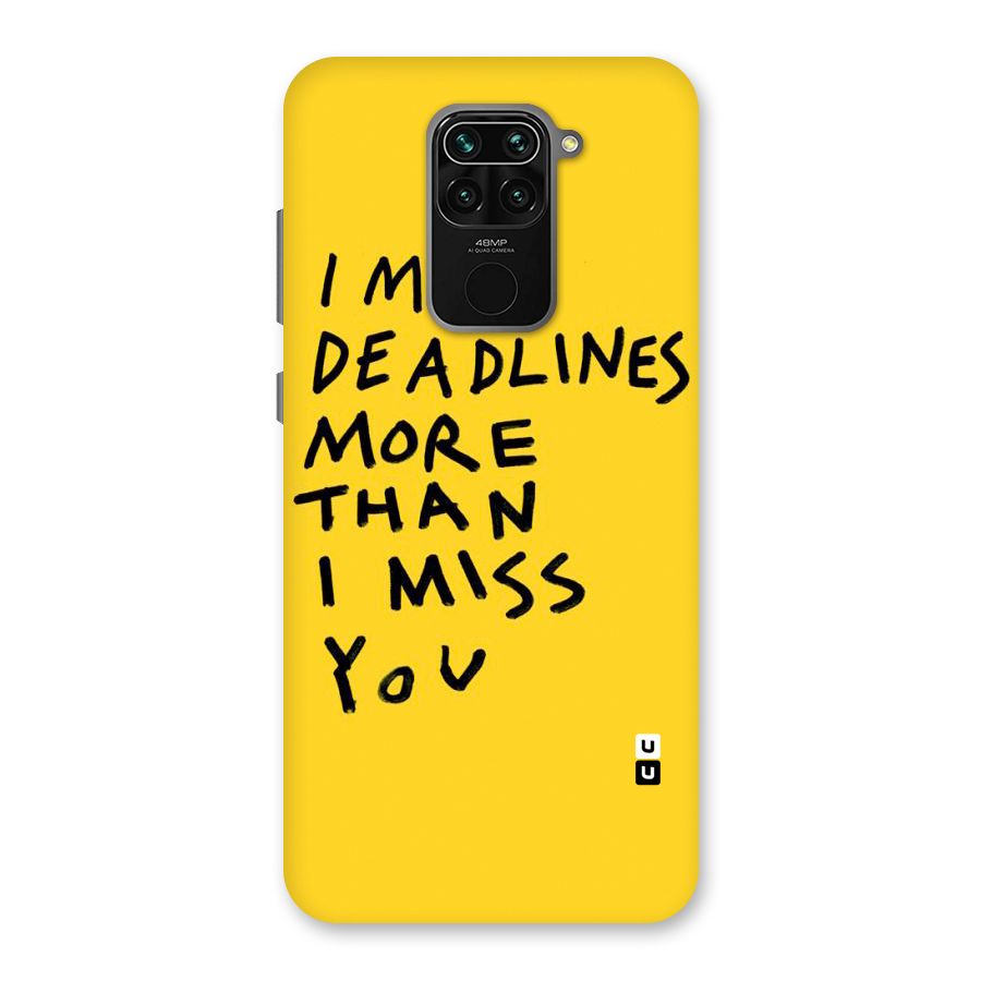 Deadlines Back Case for Redmi Note 9