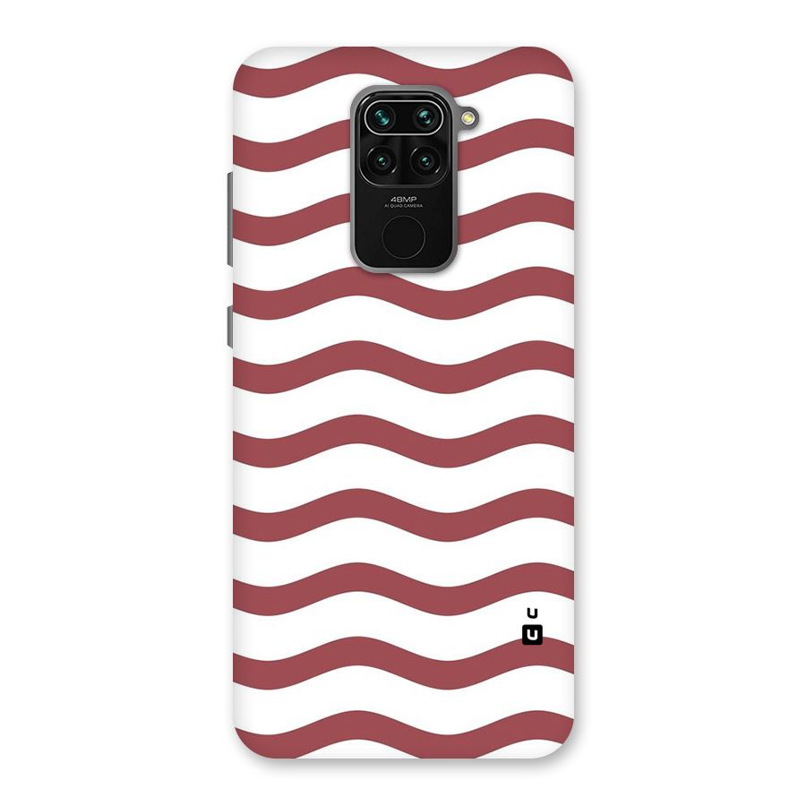 Flowing Stripes Red White Back Case for Redmi Note 9
