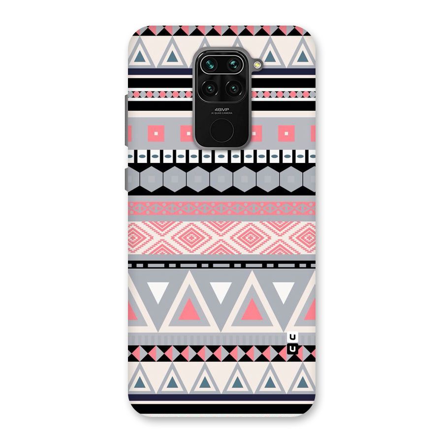 Grey Pink Pattern Back Case for Redmi Note 9