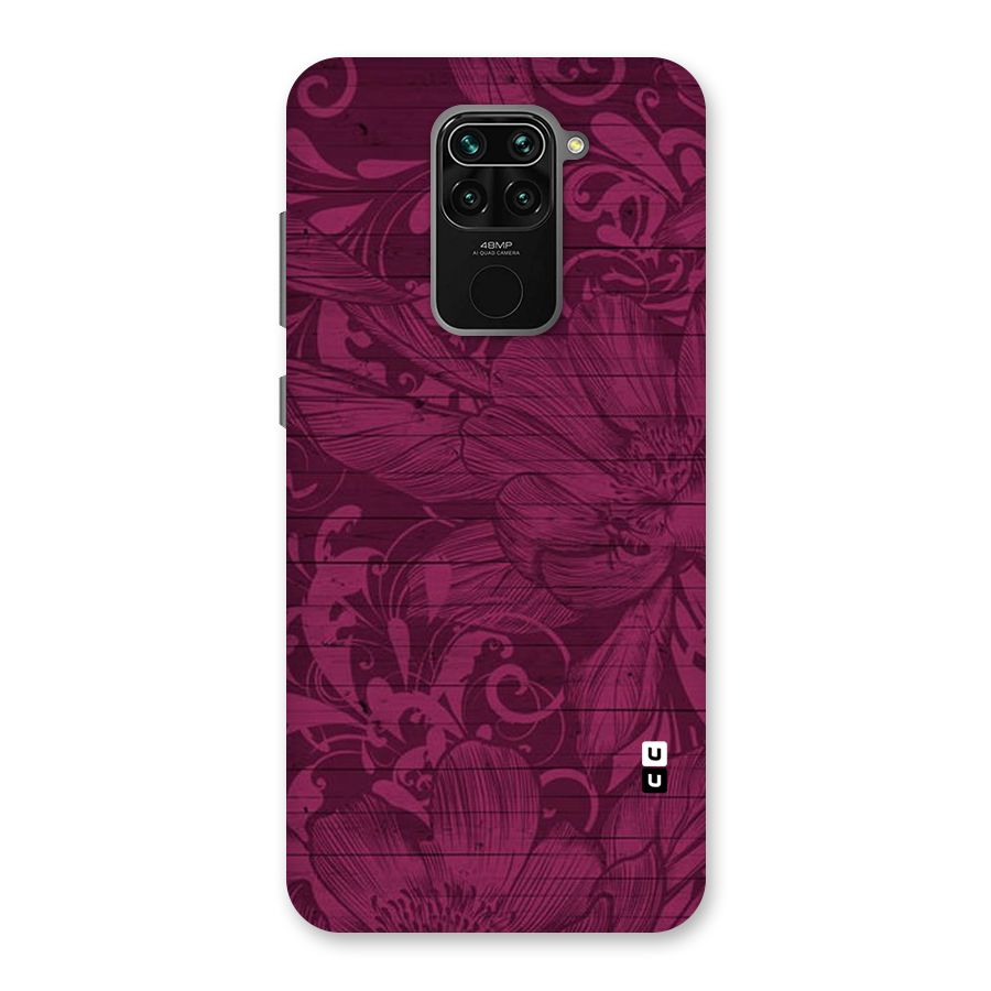 Magenta Floral Pattern Back Case for Redmi Note 9